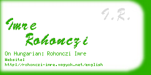 imre rohonczi business card